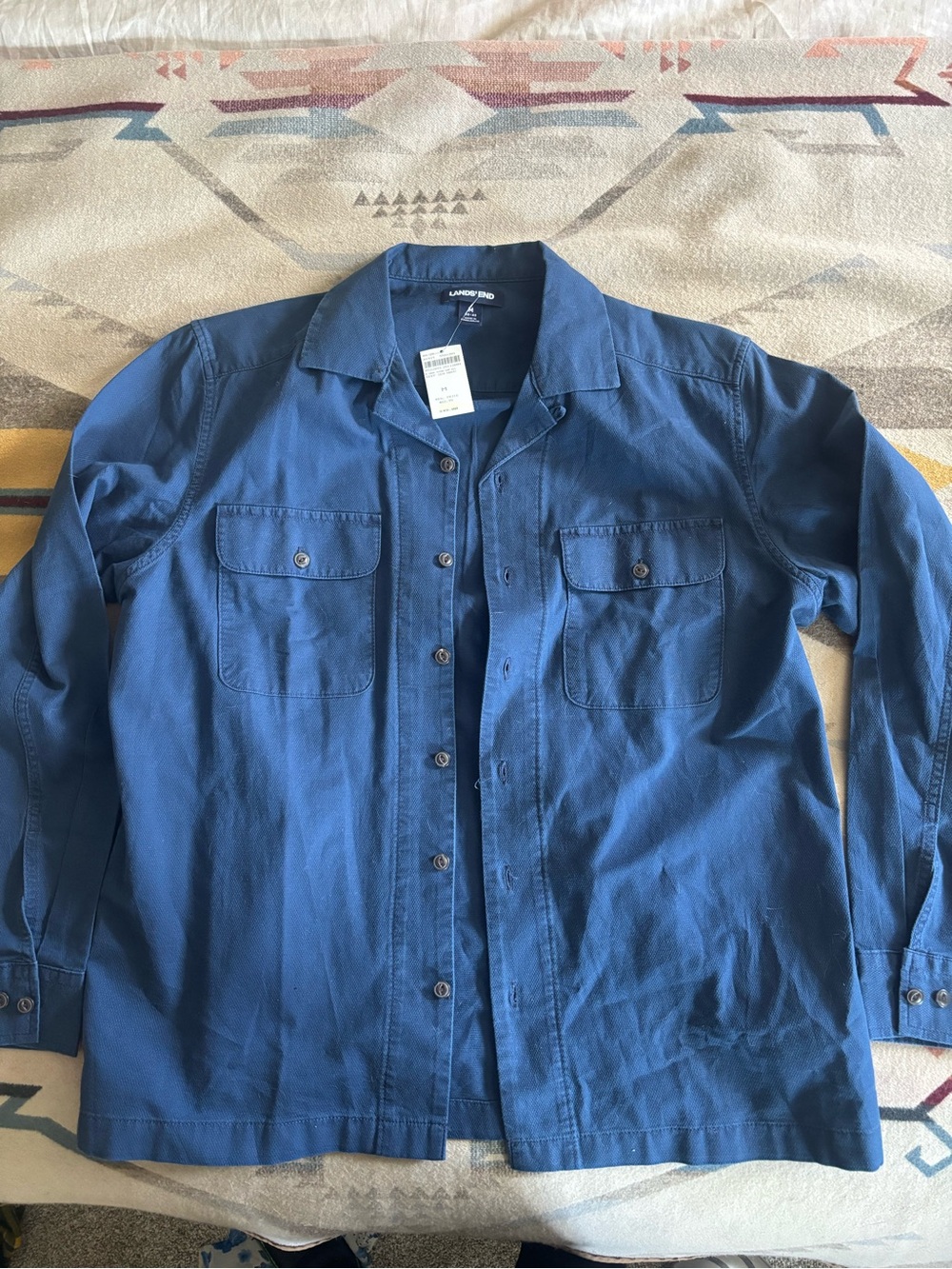 Lands' End Deep Sea Navy Button-Down Shirt